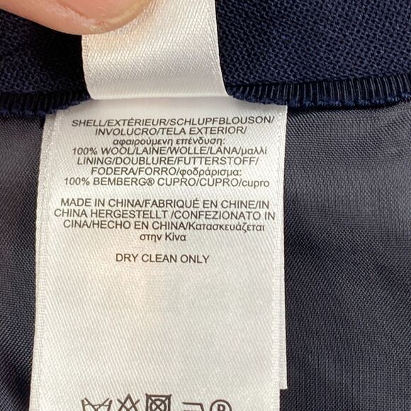 Brooks Brothers Tollegno 1900 Skirt Womens 8 Navy Wool Merino Extrafine- Lined - Picture 13 of 16